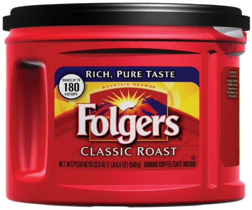 Folgers Classic Roast Ground Coffee, 22.6-Ounce Packages (Pack of 3)