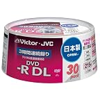 Victor 映像用DVD-R 片面2層 CPRM対応 8倍速  ワイドホワイトプリンタブル 30枚 日本製 VD-R215CS30