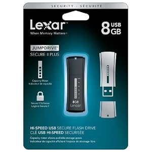 Lexar LJDSEP8GBASBNA JumpDrive Secure II Plus 8 GB USB 2.0 Flash Drive