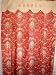 Red Print and Embroidered Linen Hand Embroidered Roll up Curtain