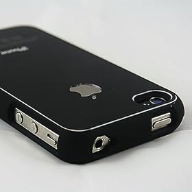 Case Buddy New Stylish Apple iPhone 4 4S Case and Screen Protector - Aluminium Hard Black Bumper Case Cover for iPhone 4 & iPhone 4S