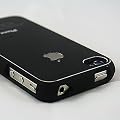 New Stylish Apple iPhone 4 4S Case and Screen Protector - Aluminium Hard Black Bumper Case Cover for iPhone 4 & iPhone 4S