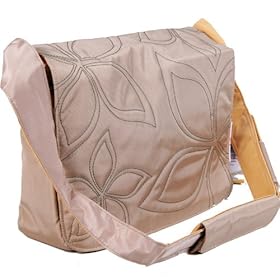 14.1 inch Daisy Floral design Beige Laptop Notebook Shoulder Messenger Bag
