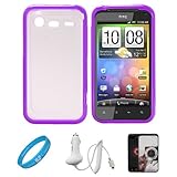 Durable Crystal Hard Case Cover with Purple Rubberized TPU Silicone Skin Ed ....