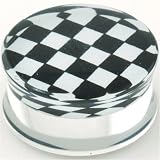 Single Acrylic Double Flared Checkerboard Plug: 1 inch g, 3/8 wearable