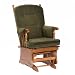 Cushion Arm Post-Back Glider- Deep Green/ Maple
