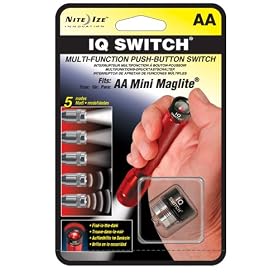 Nite Ize NIQ-07-AA Multi-Function Push Button On/Off IQ Switch for AA Mini Flashlight