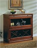 Contemporary Style Mahogany Finish Wine Rack / Bookcase