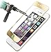 iphone 6s screen protector,Yoyamo 3D Full Cover High Definition Round Angle Crystal Clear High Response Hard Tempered-Glass Screen Protector for Apple iPhone 6 and 6s (Gold)