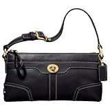 AUTHENTIC COACH HAMPTONS BLACK LEATHER SMALL ZIP 11042