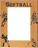 Laser Engraved Wood Softball Photo / Picture Frame