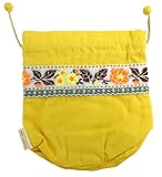 丸和貿易 【アジアンテイストの小物入れ】 フェーミナ 巾着 (S) イエロー