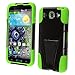 For LG Optimus G Pro E980 T-Stand Impact Kickstand Hybrid Double Layer Fusion Cover Case Black/Neon Green