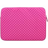 Laptop Sleeve, EveCase 15~ 15.6 inch Diamond Foam Splash & Shock Resistant Neoprene Universal Sleeve Zipper Case Bag for Chromebook Ultrabook Laptop Notebook Computer - Hot Pink