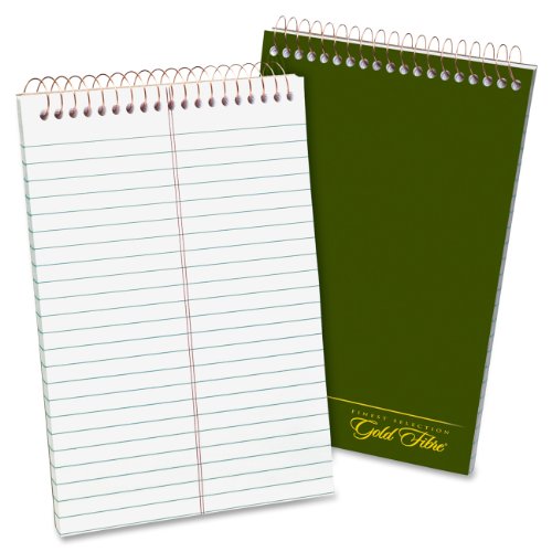 Ampad Gold Fibre Classic Steno Notebook, Green Cover, White Paper, 6 x 9, Gregg Rule, 100-Sheets, 1-Each
