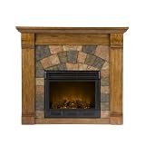SEI Elkmont Salem Electric Fireplace, Antique Oak