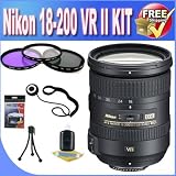 18-200mm f/3.5-5.6G AF-S ED VR II Nikkor Telephoto Zoom Lens for Nikon DX-Format Digital SLR Camera (White Box)BigVALUEInc Accessory Saver 7PC Bundle