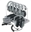 Hamilton Electronics Listening Center, 8 Station Jackbox with Volume, Deluxe Headphones, ASM with Storage Rack