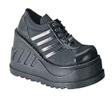STOMP-08, 4-1/2 Black Platform Sneaker Shoes, Demonia by Pleaser USA
