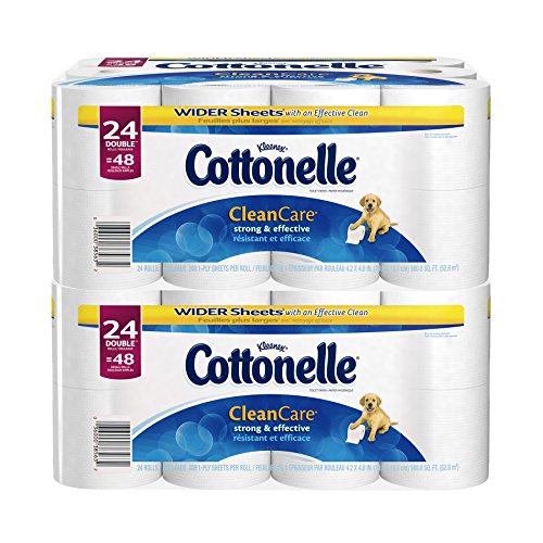 Cottonelle Clean Care Toilet Paper, Double Roll, 24 Count (Pack of 2)