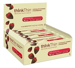 thinkThin Protein Bar, Chocolate Covered Strawberries, Gluten Free,  10 - 50 gram Bars