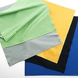 Extra Large Microfiber Cleaning Cloths - 5 Pack - 8 x 8 inch (Black, Grey, Green, Blue, Yellow)