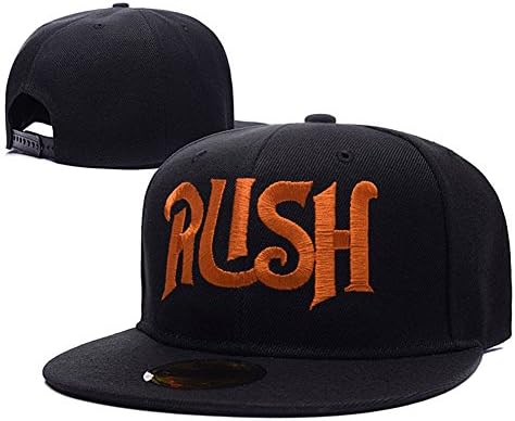 Rush Rock Band Logo Adjustable Snapback Embroidery Hats Caps - Black/Orange