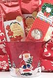 Holiday Gourmet Gift Basket - Holiday Blend Kona Coffee and Cookies in Darling Santa Bucket, 1 Lb. Whole Bean
