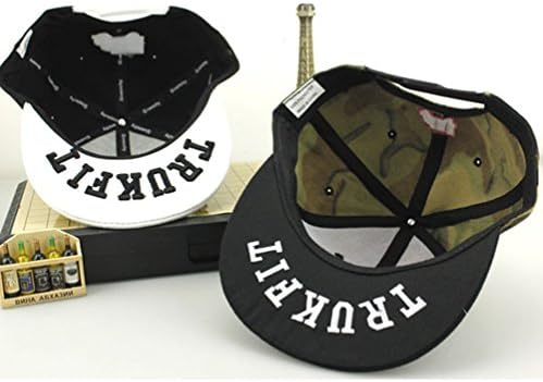 Deture Mens Casual Canvas Harajuku Flat Visor Street Dancing Hat Baseball Cap Black Camouflage