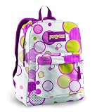 JanSport Classic SuperBreak Backpack, White/Newbud Green Pattern Dots