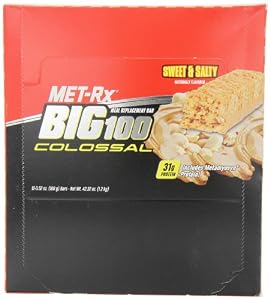 MET-Rx Colosal Sweet & Salty 100gr bar, 12 X 3.52 Oz box