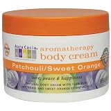 Aura Cacia Patchouli/Sweet Orange, Aromatherapy Body Cream, 8-Ounce Jar (Pack of 2)