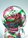 Hand Blown Glass Art Ruby Rainbow Glass Paperweight