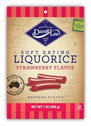 Darrell Lea Red Strawberry Soft Eating Liquorice, 7-Ounce Bags (Pack of 8)