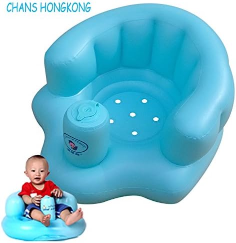 CHANS Baby Bath Seat,Inflatable Dining Chair Baby Sofa ,Baby Chair Portable Baby Learn Tools,Baby Play Game Mat (Blue)