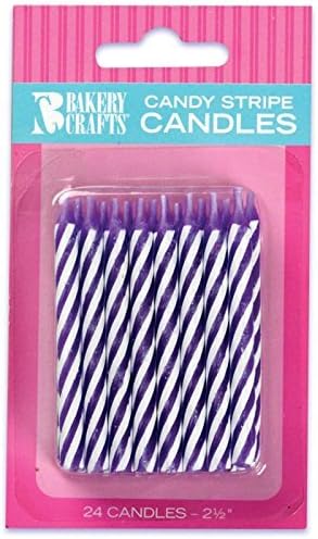 Purple Stripe Birthday Candles (24) by Jack2400