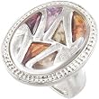 Multi-Gemstone Fashion Ring Sparkling Sterling Silver Size 7 Multi-Gemstone Fashion Ring Sparkling Sterling Silver Size 7