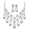 Cluster Loop Hollywood Crystal Earrings and Necklace Set