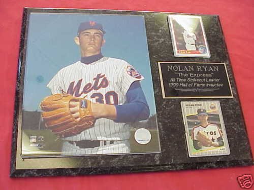 Nolan Ryan 2 Card Collectors Plaque