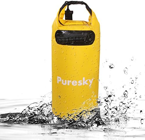 Puresky Waterproof Dry Bag with Adjustable Strap and Handle (Yellow, 20L)