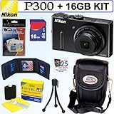 Nikon Coolpix P300 12.2 MP CMOS Digital Camera (Black) + 16GB Accessory Kit ....
