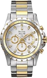Two Tone Stainless Steel Marine Star Chronograph Silver Dial