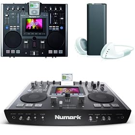 Numark iDJ2 iPod Mixer with Scratch Control + 4GB iPod Shuffle 3rd Generation Black + Unique Squared Vinyl Stickers