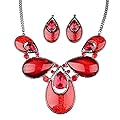 Girl Era Fine Bridal Charm Butterfly Style Resin,Crystal Necklace & Earrings Set