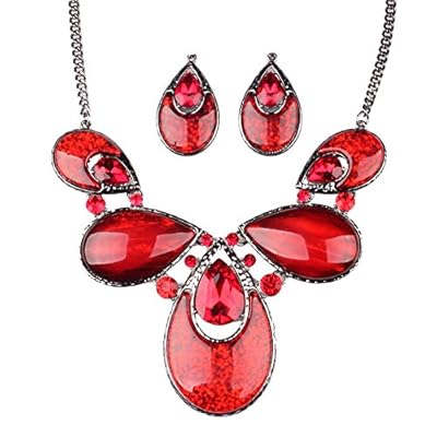 Girl Era Fine Bridal Charm Butterfly Style Resin,Crystal Necklace & Earrings Set