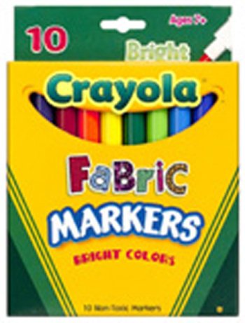 13 Pack CRAYOLA LLC FORMERLY BINNEY & SMITH CRAYOLA FABRIC MARKERS 10 COUNT