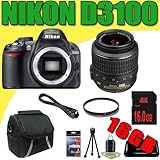 Nikon D3100 14.2MP Digital SLR Camera w/ Nikon 18-55mm f/3.5-5.6G AF DX VR  ....