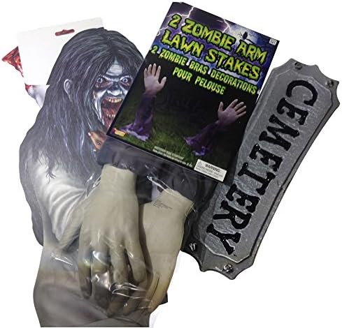Halloween Decorations ( 3 Piece Forum Novelties Zombie Bundle ) for Outdoor Yard Decor - Perfect for Gravestone or Graveyard Props