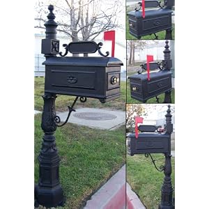 New Black Cast Aluminum Mailbox Mailbox Heavy Duty Home Security Premium Quality Mail box