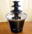 Mini Two Tier Chocolate Fondue Fountain (Black / Silver) (9"H x 6"W x 6"D)